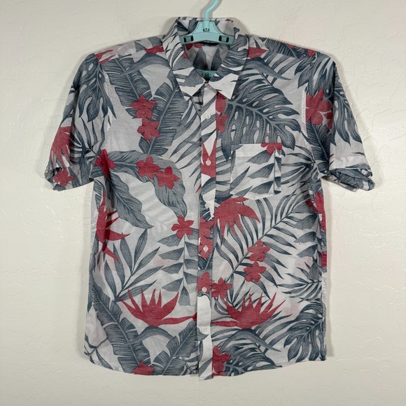 Travis Mathew Other - Travis Mathew Shirt Mens Large White Button Up Golf Hawaiian Floral Casual